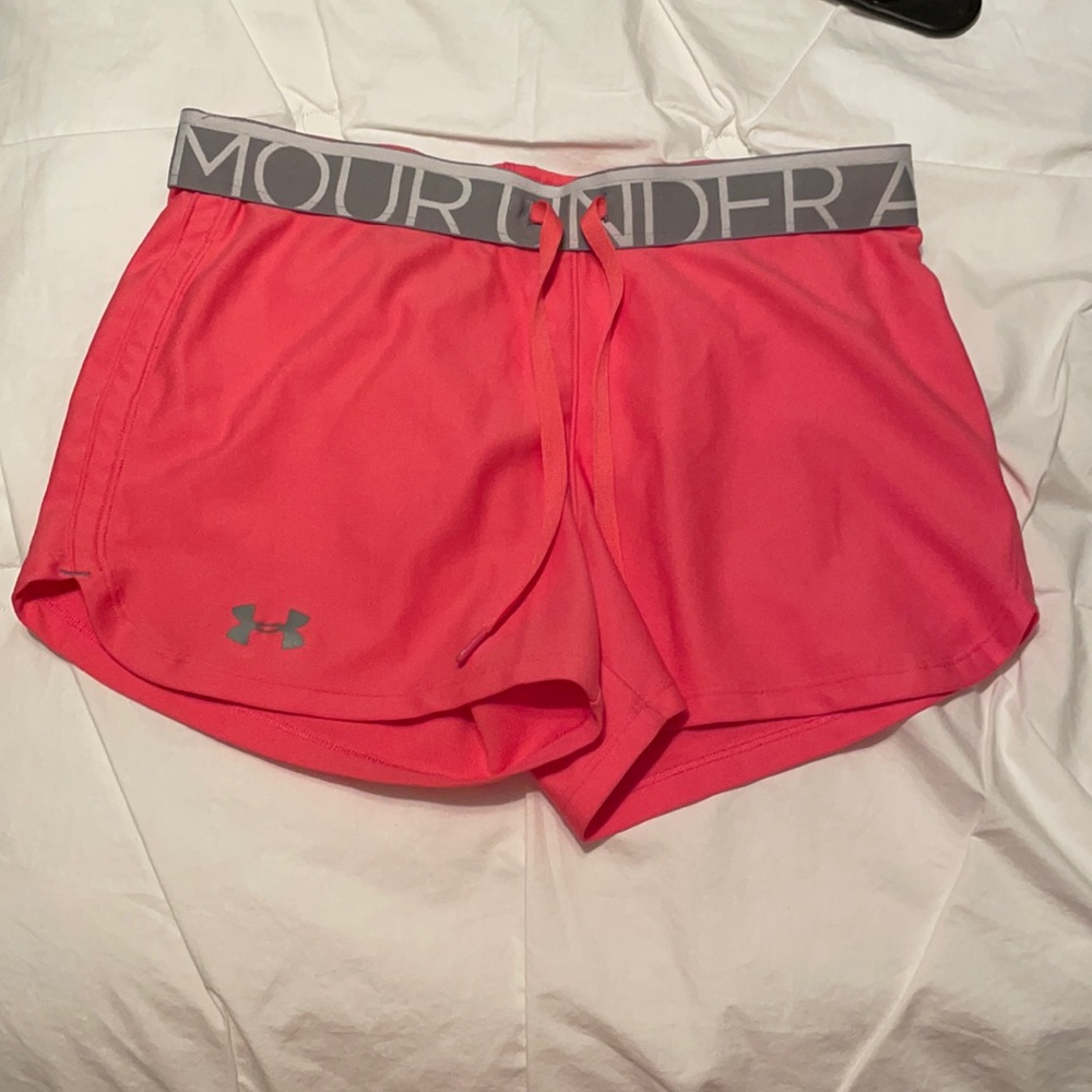 Pink under armor shorts